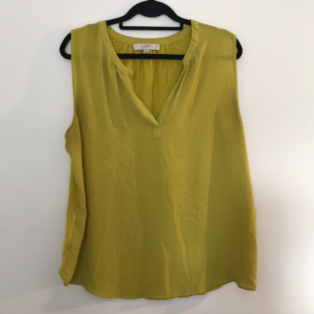 LOFT mustard yellow blouse